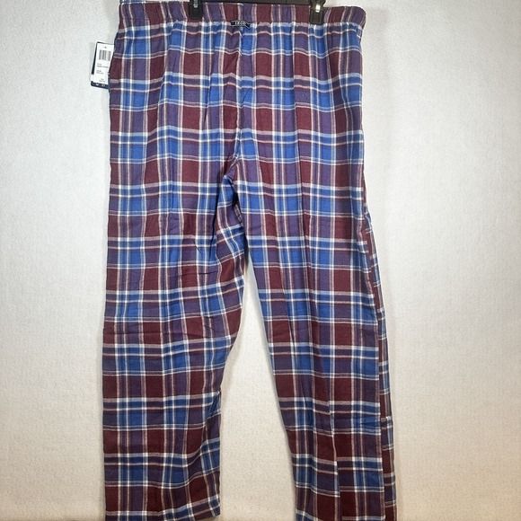 IZOD Mens Pajama Pants XXL Dark Red Blue Plaid Sleepwear KNOIZ8012WHF601 NWT - Picture 4 of 8